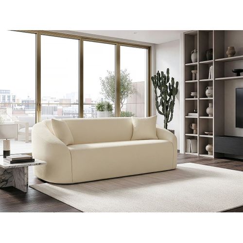 Canapé Droit Fixe En Tissu "ondine" - 3 Places - Beige