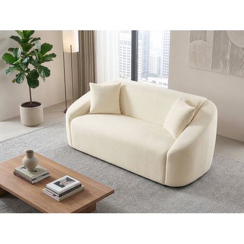 Canapé Droit Fixe En Tissu "ondine" - 2 Places - Beige