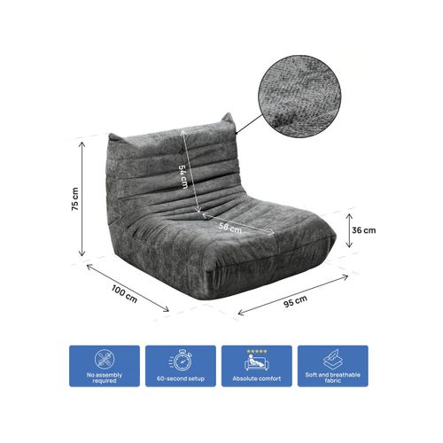 Lot De 2 Chauffeuses Pour Canapé Modulables En Tissu Texturé "velasca" - Gris