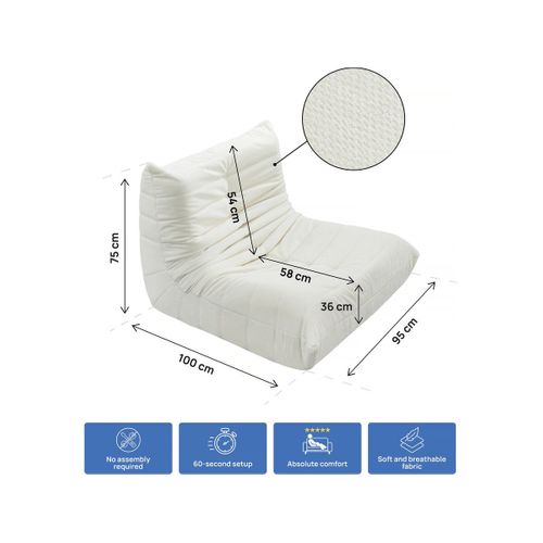 Lot De 3 Chauffeuses Pour Canapé Modulables En Tissu Texturé "velasca" - Blanc