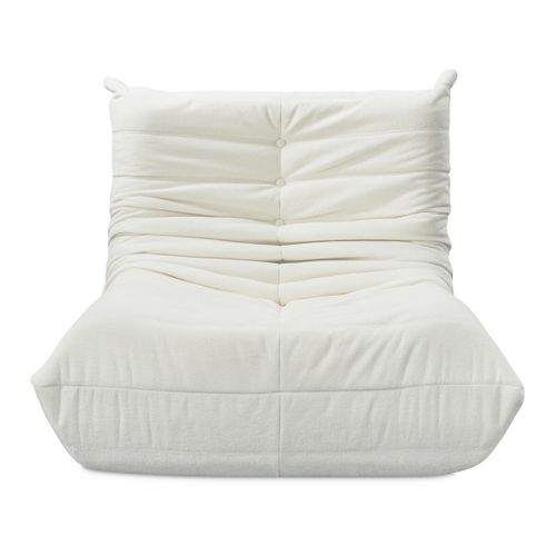 Lot De 2 Chauffeuses Pour Canapé Modulables En Tissu Texturé "velasca" - Crème