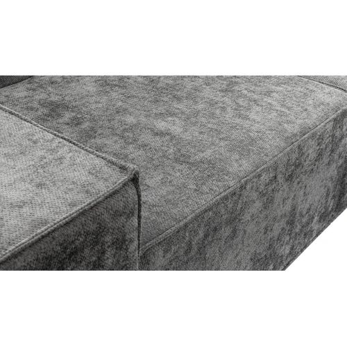 Canapé Compressé Avec Ottoman En Tissu Texturé "lusso" - 3 Places - Gris