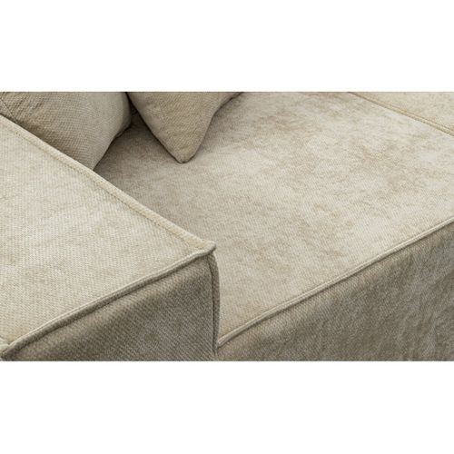 Canapé Droit Modulable En Tissu Texturé "lusso" - 3 Places - Beige