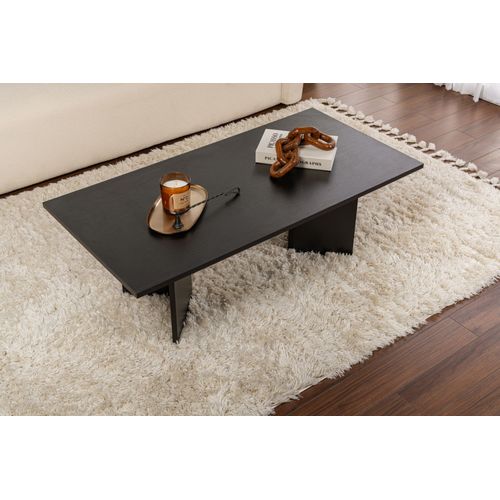 Table Basse En Bois "sabin" - 60 X 119 X 40 Cm - Bois Noir