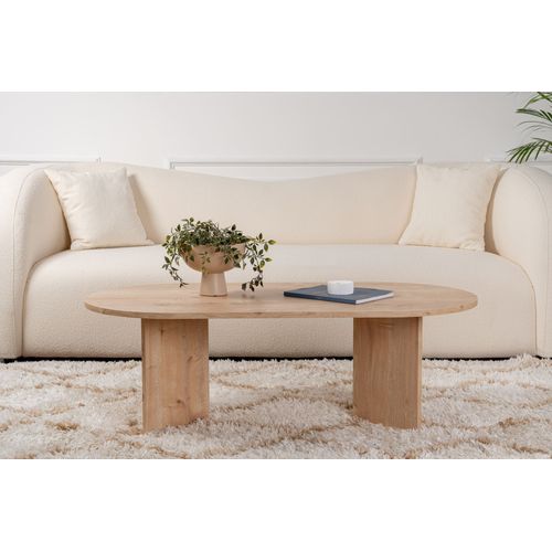 Table Basse En Bois "sable" - 60 X 119 X 40 Cm - Chêne Saphir