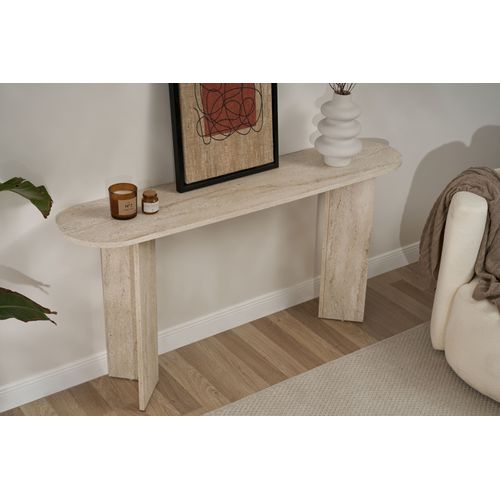 Table Console En Bois "sira" - 35 X 150 X 75 Cm - Travertin