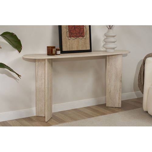 Table Console En Bois "sira" - 35 X 150 X 75 Cm - Travertin