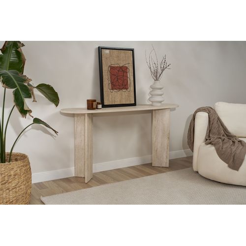 Table Console En Bois "sira" - 35 X 150 X 75 Cm - Travertin