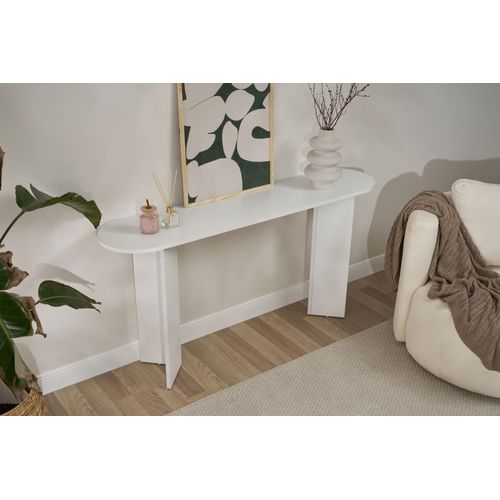 Table Console En Bois "sira" - 35 X 150 X 75 Cm - Blanc