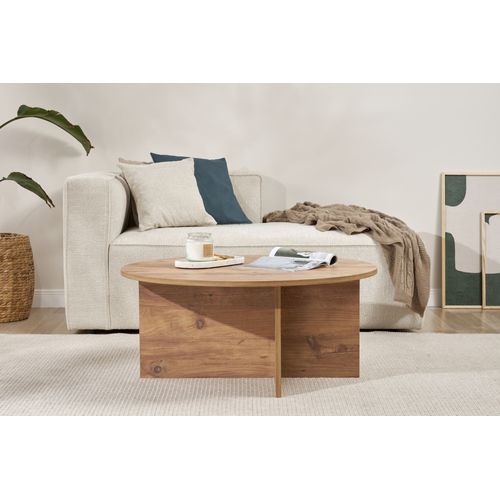 Table Basse En Bois "soleil" - 90 X 90 X 40 Cm - Pin Atlantique
