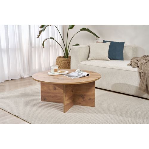 Table Basse En Bois "soleil" - 90 X 90 X 40 Cm - Pin Atlantique