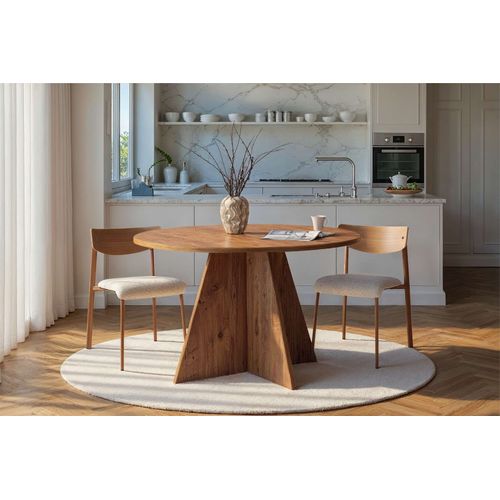 Table à Manger En Bois "virella" - 120 X 120 X 75 Cm - Pin Atlantique