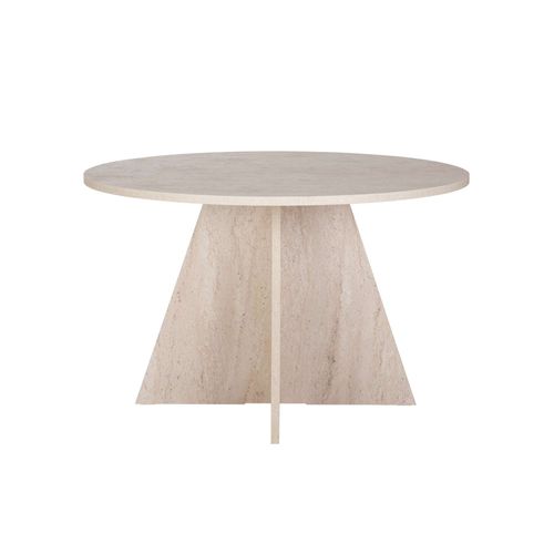 Table à Manger En Bois "virella" - 120 X 120 X 75 Cm - Travertin