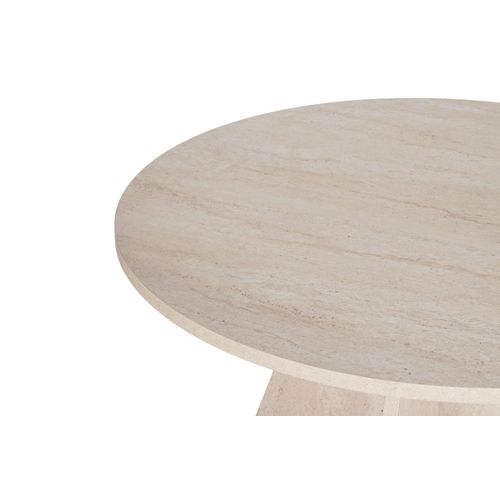 Table à Manger En Bois "virella" - 120 X 120 X 75 Cm - Travertin