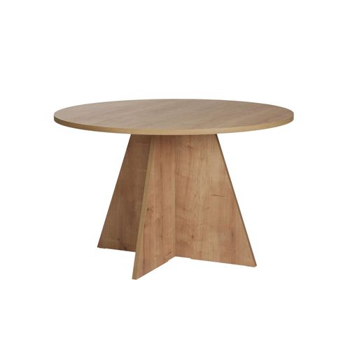 Table à Manger En Bois "virella" - 120 X 120 X 75 Cm - Chêne Saphir