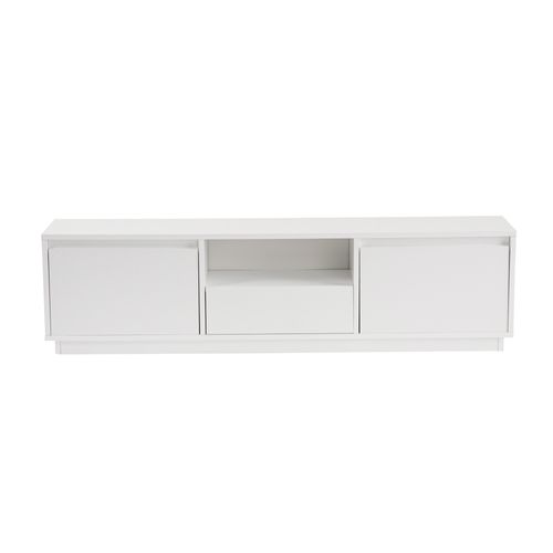 Meuble TV En Bois "vanguard" - 160 X 29 X 42 Cm - Blanc Naturel