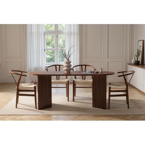 Table à Manger En Bois "sablin" - 180 X 89 X 75 Cm - Noyer