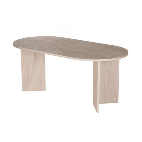 Table à Manger En Bois "sablin" - 180 X 89 X 75 Cm - Travertin