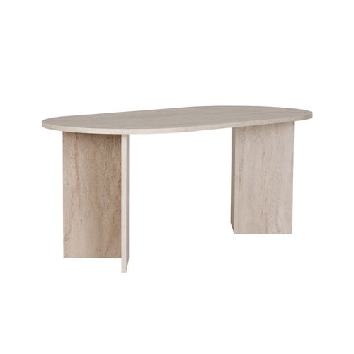 Table à Manger En Bois "sablin" - 180 X 89 X 75 Cm - Travertin