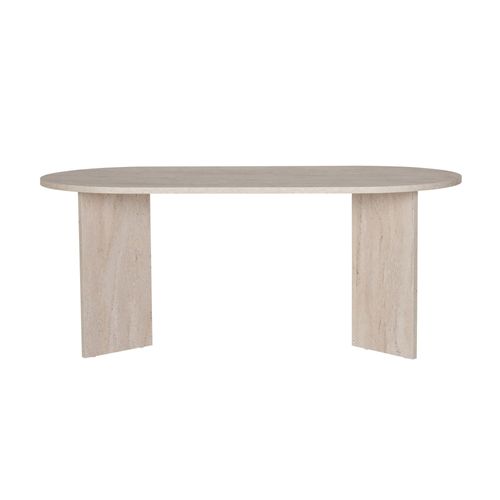 Table à Manger En Bois "sablin" - 180 X 89 X 75 Cm - Travertin
