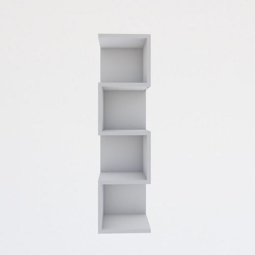 Bibliothèque En Bois "alin" - 27 X 25 X 95 Cm - Blanc