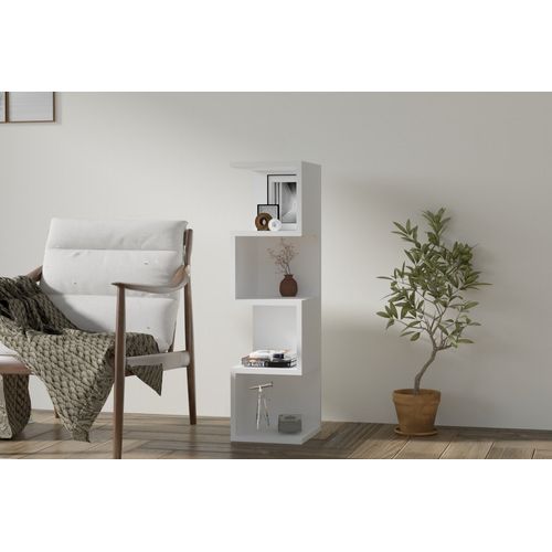 Bibliothèque En Bois "alin" - 27 X 25 X 95 Cm - Blanc