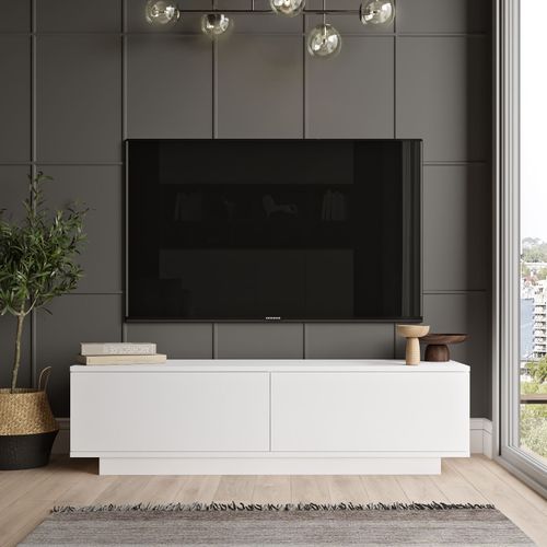 Meuble TV En Bois "fn1" - 140 X 35 X 38 Cm - Blanc