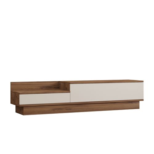 Meuble TV En Bois "barko" - 160 X 35 X 35 Cm - Pin Atlantique blanc
