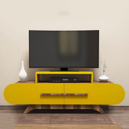 Meuble TV En Bois "rose" - 145 X 36 X 49 Cm - Noyerjaune