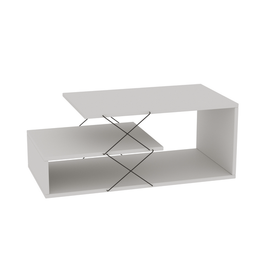 Table Basse En Bois "cayenne" - 100 X 50 X 40 Cm - Blanc