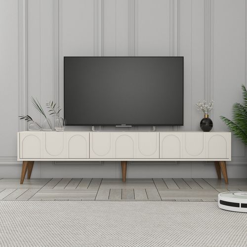 Meuble TV En Bois "lyon" - 180 X 35 X 44 Cm - Crèmenoix
