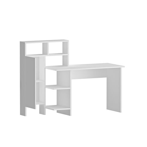 Bureau En Bois "bugra" - 135 X 60 X 111 Cm - Blanc