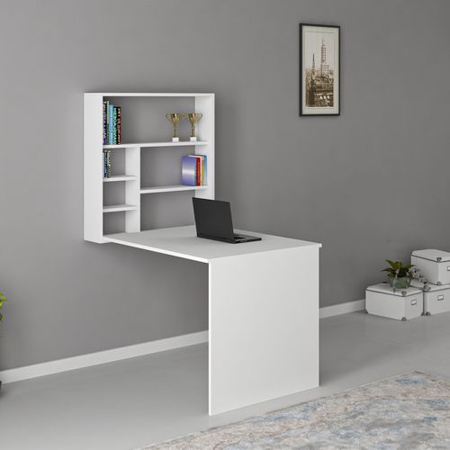 Bureau En Bois "sedir" - 90 X 59 X 154 Cm - Blanc