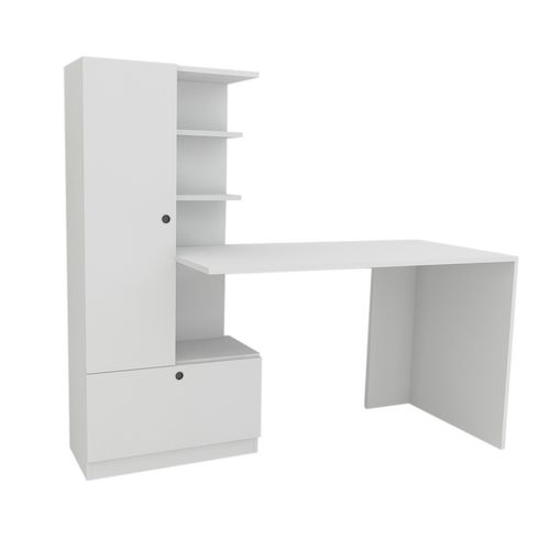 Bureau En Bois "domingos" - 149 X 61 X 73 Cm - Blanc