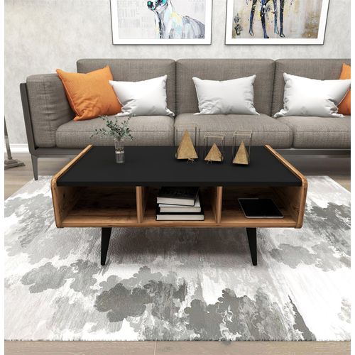 Table Basse En Bois "line " - 90 X 56 X 40 Cm - Noyer Clair