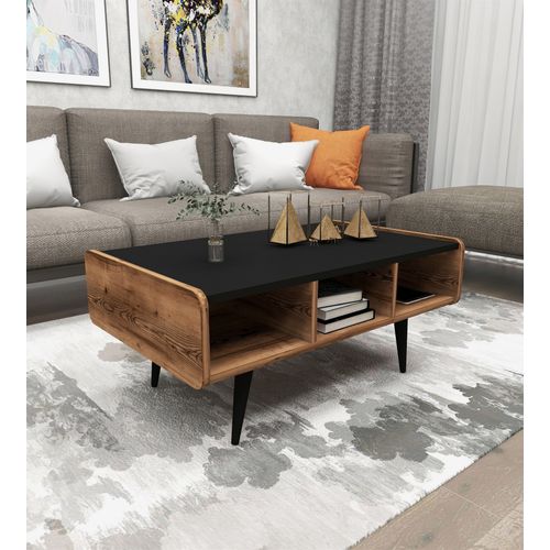 Table Basse En Bois "line " - 90 X 56 X 40 Cm - Noyer Clair