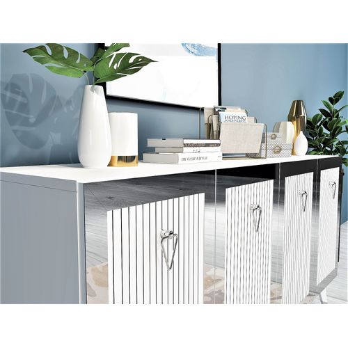 Buffet En Bois "bare" - 150 X 40 X 80 Cm - Gris