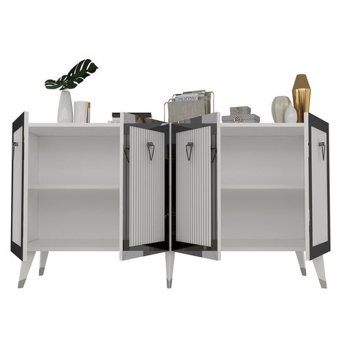 Buffet En Bois "bare" - 150 X 40 X 80 Cm - Gris