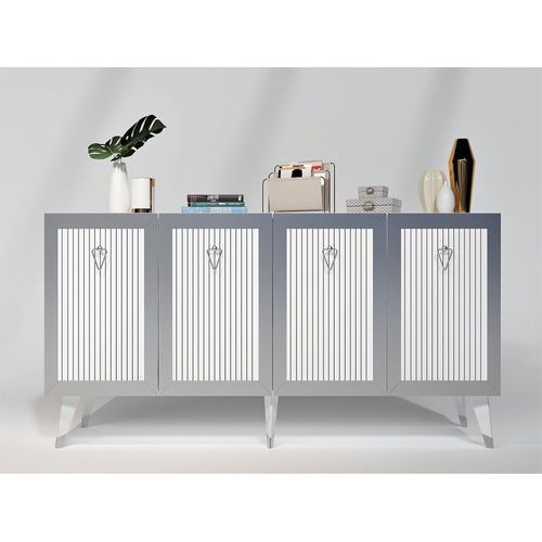 Buffet En Bois "bare" - 150 X 40 X 80 Cm - Gris