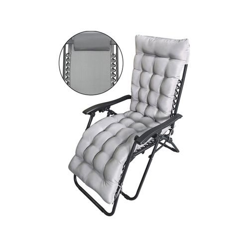 Fauteuil De Jardin Relax Zéro Gravité Avec Coussin Matelassé "sintra" - Gris