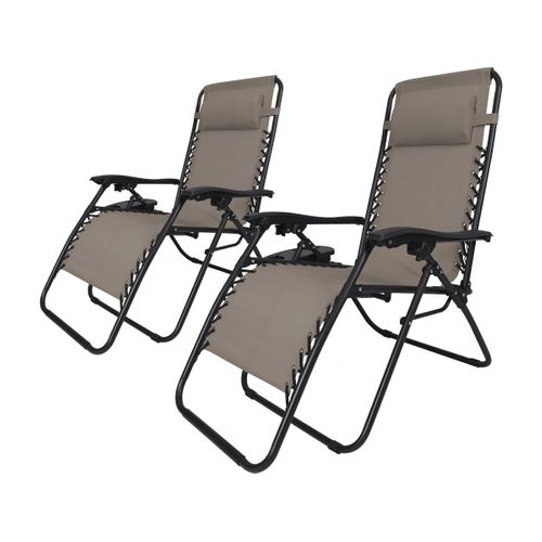Fauteuil De Jardin Relax Zéro Gravité Avec Coussin Matelassé "sintra" - Noir