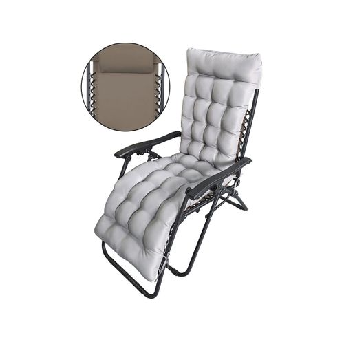 Fauteuil De Jardin Relax Zéro Gravité Avec Coussin Matelassé "sintra" - Taupe