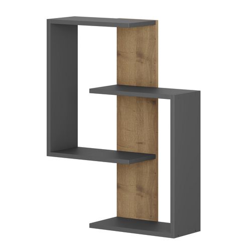 Étagère Murale En Bois "paranoid" - 64 X 22 X 85 Cm - Anthracitechêne