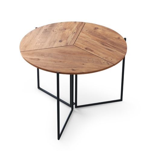 Table à Manger En Bois "yaprak" - 100 X 100 X 72 Cm - Pin Atlantique
