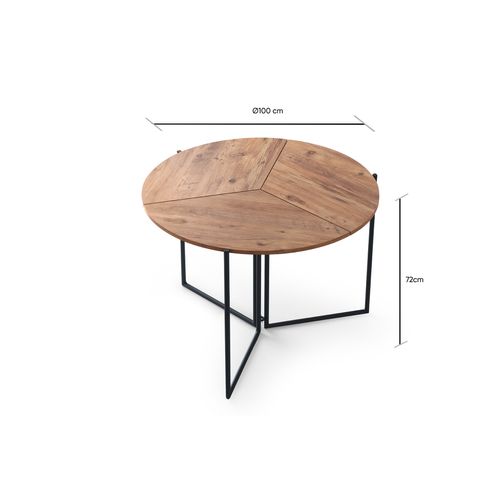 Table à Manger En Bois "yaprak" - 100 X 100 X 72 Cm - Pin Atlantique