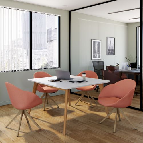 Chauffeuse pivotante ZOE BUT PRO pieds hêtre terracotta