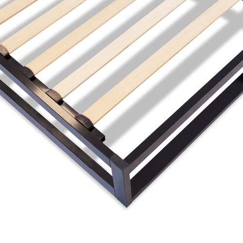 Sommier à Lattes En Métal Leonidas 160x200 Cm Coloris Noir Livré En Kit