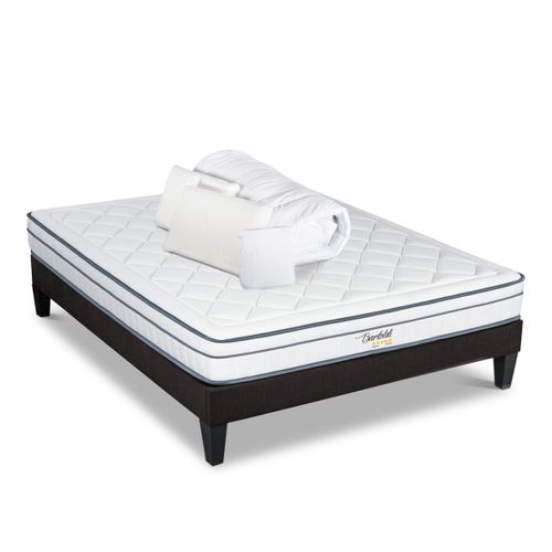 Pack Bartoldi 90x200 Cm Matelas Ressorts + Sommier Bois + Accessoires