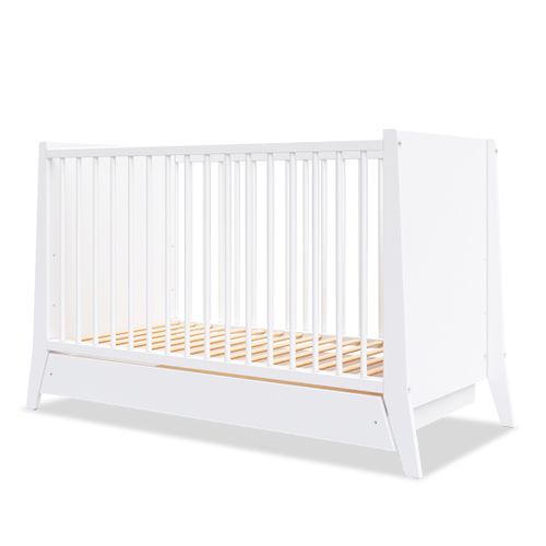 Lit Bébé Évolutif Avec Tiroir Timeo 60x120 Cm (matelas Non Inclus) - Blanc