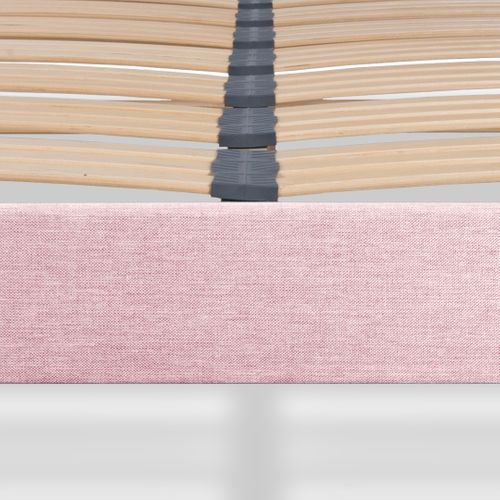 Sommier à Lattes En Bois Lumière 90x190 Cm Coloris Rose Livré En Kit